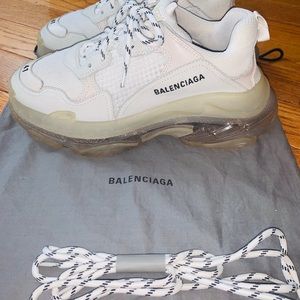 BALENCIAGA TRIPLE S WHT CLEAR BOTTOM